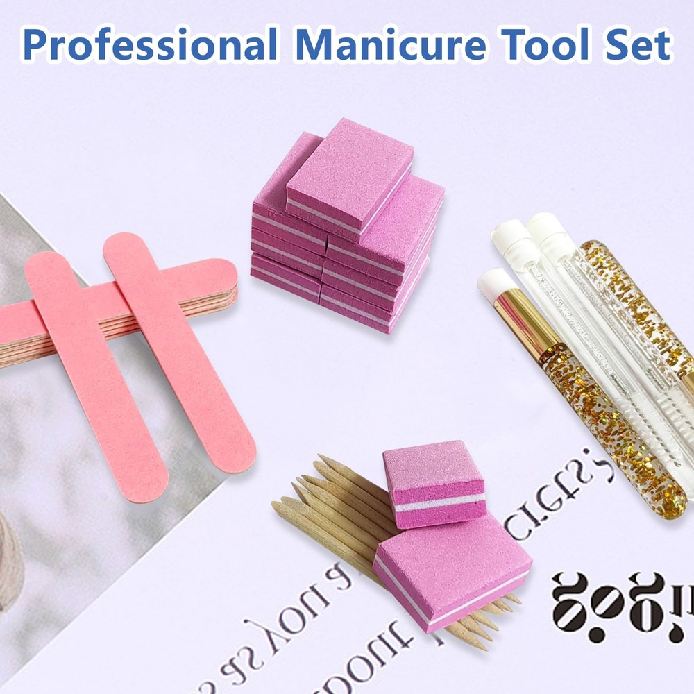 Disposable Manicure kit Individually Package, Mini Nail Buffer, Pink