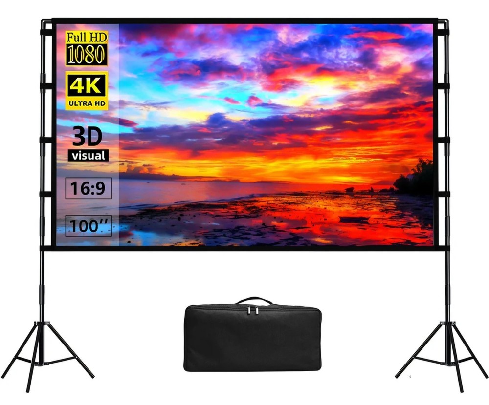 Towond High Performance 100 Inch Backyard Cinema Projector Screen