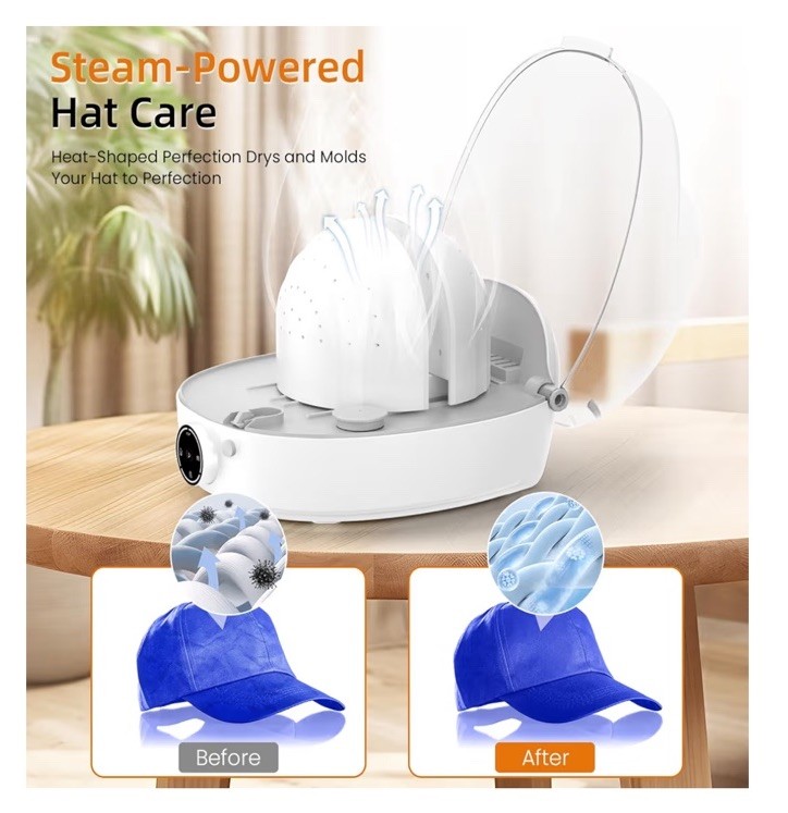 Hat Shaper & Cap Cleaner – Steam, Iron & Dry for Baseball Caps & Bucket Hats