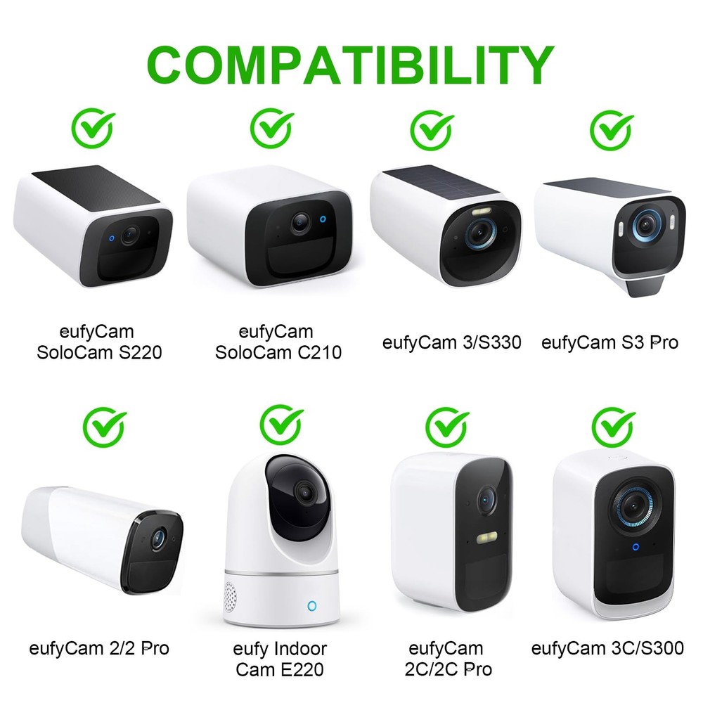 wochel 2Pack Security Camera Mount for eufy Solocam S220/C210, eufyCam White