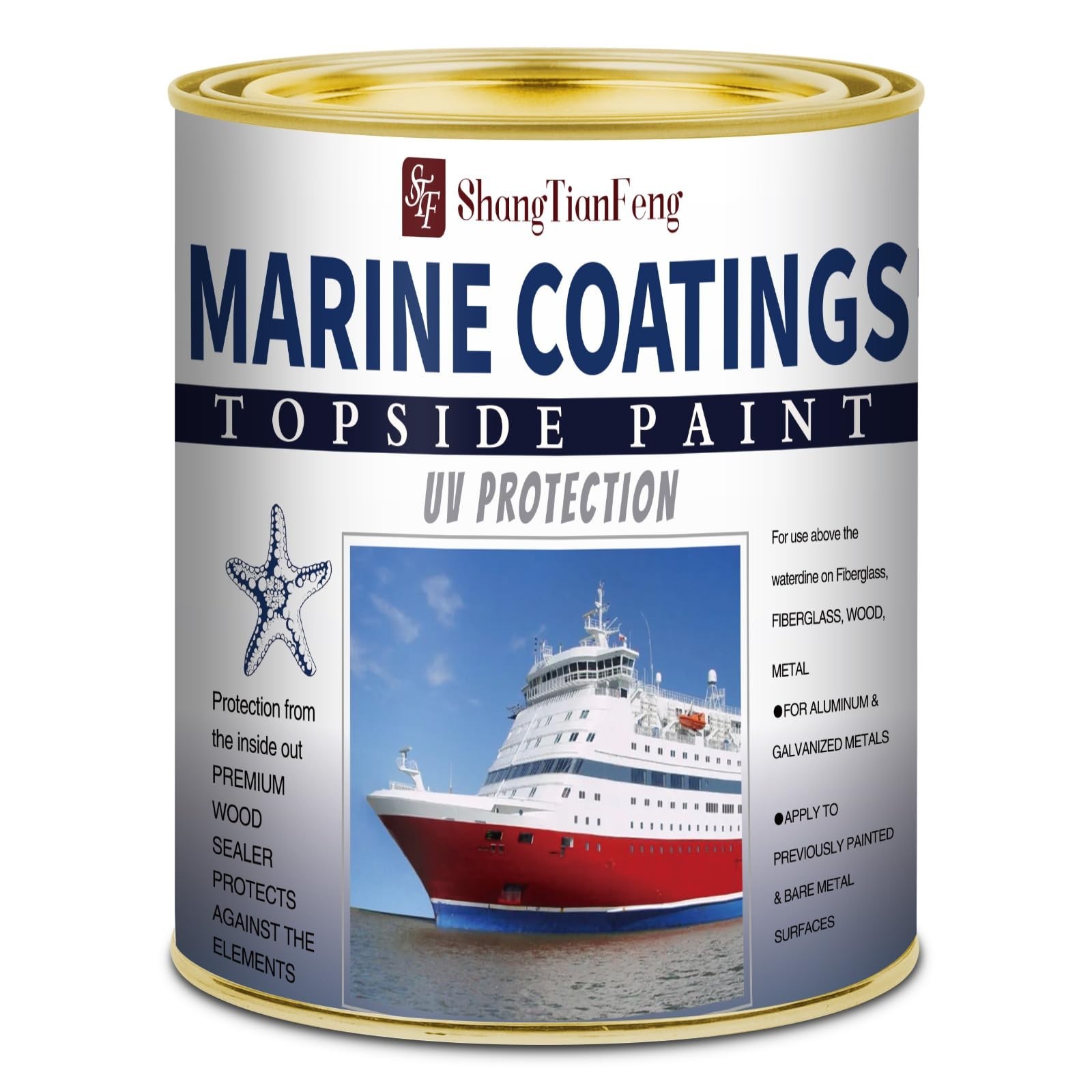 Marine Boat Paint 32oz Brilliant Navy Blue - Deck & Aluminum Boat Bottom Paint