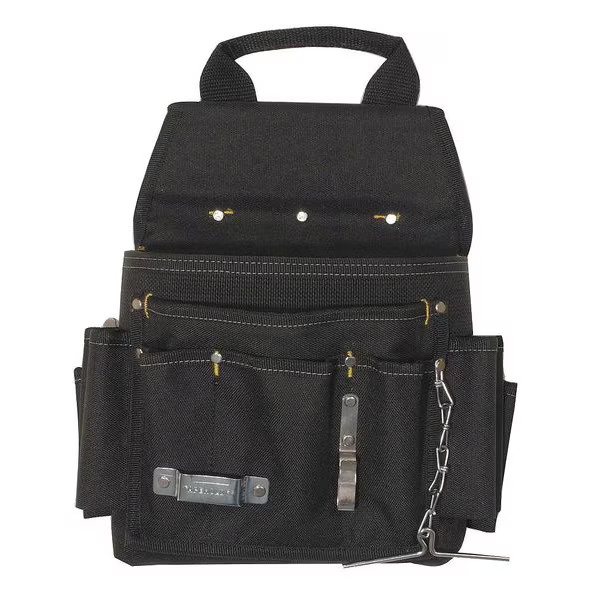 Westward Tool Pouch, Tool Pouch, Black, Polyester, 12 Pockets 13T128 Westward