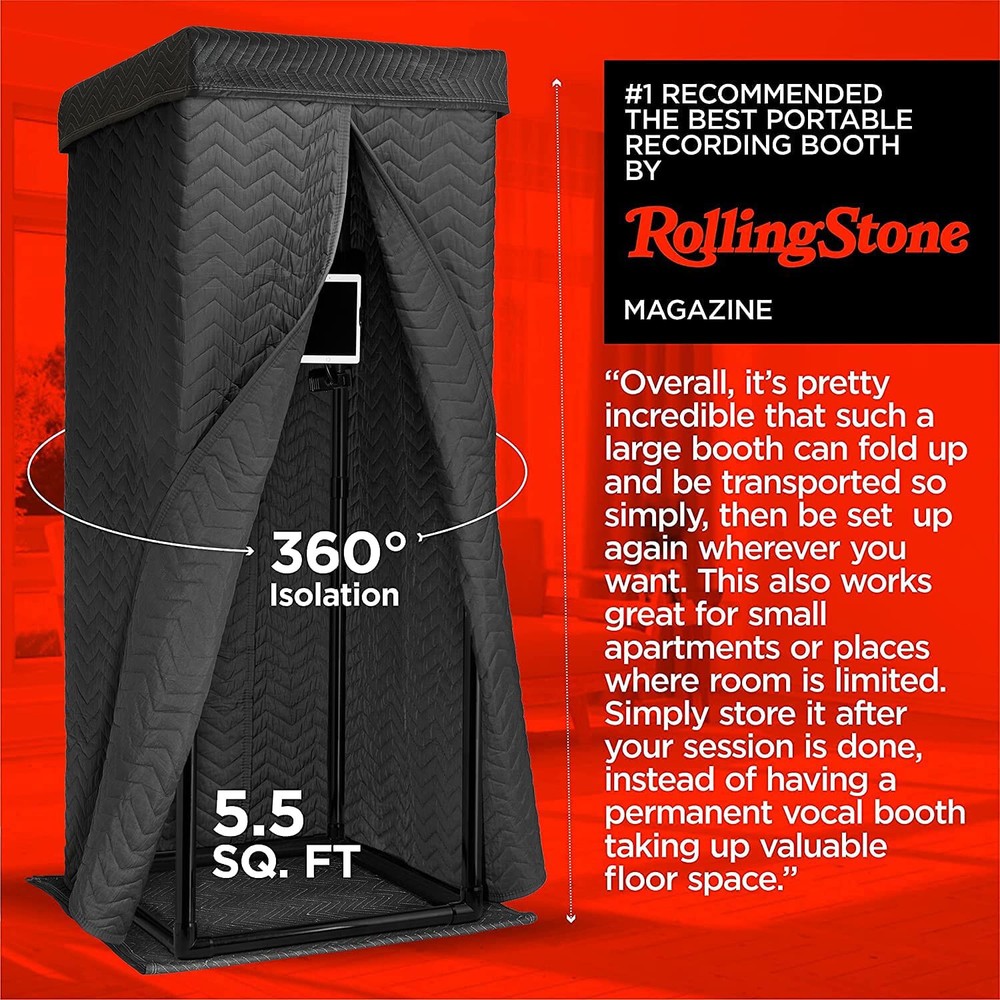 Snap Studio Ultimate Portable Vocal Booth Sound Recording Isolation Shield