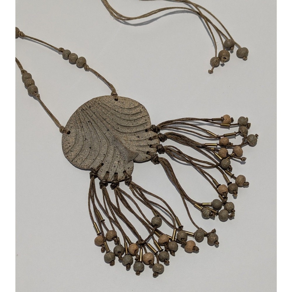 Artisan Clay Jut Abstract Necklace