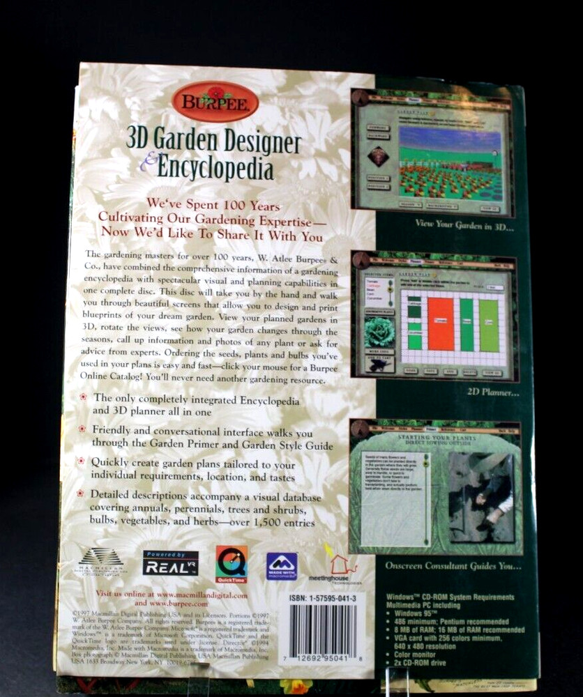 Burpee 3D Garden Designer & Encyclopedia CD-ROM for Windows - Windows 95