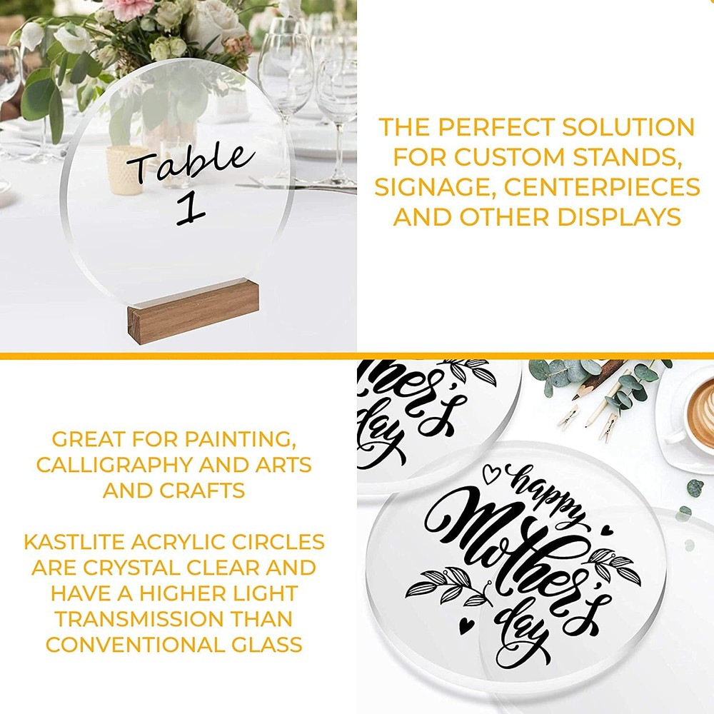 KastLite Clear Acrylic Plexiglass Disc with Custom Thickness and Diameter