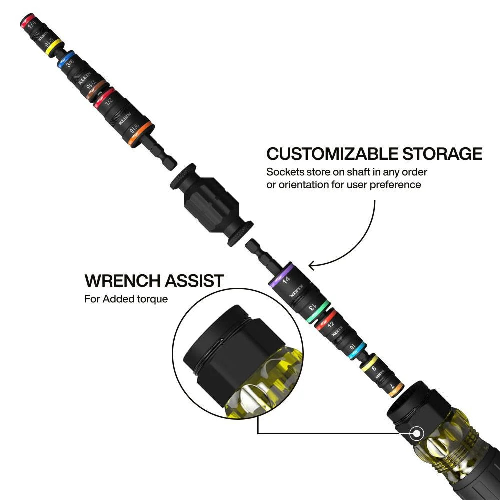 Klein Tools 14-In-1 Impact Rated Flip Socket