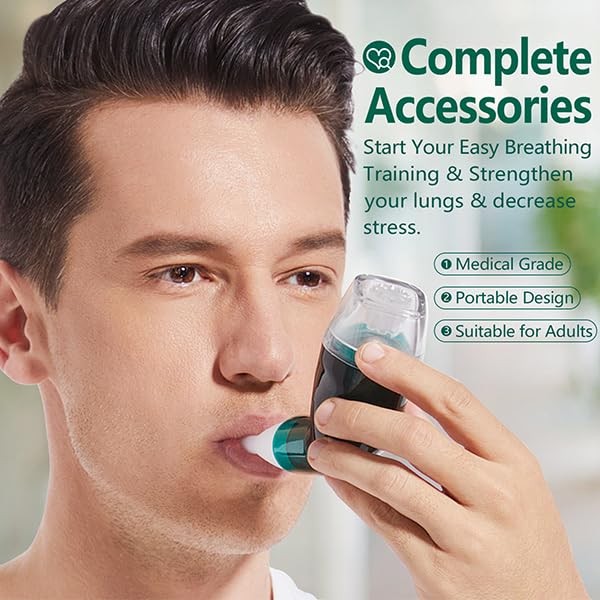 Flutter Valve Breathing Exercise Device for Lungs, Mucus Removal Device, Adju...