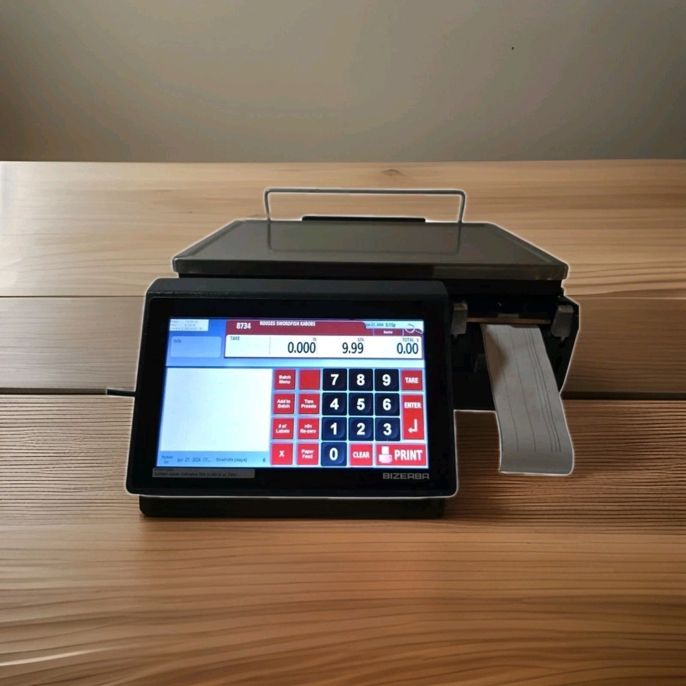 Bizerba XC 100 PRO 30 lb. Touchscreen  Digital Scale With Printer-*TESTED WORKS