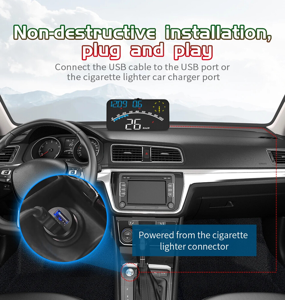 G10 Head Up Display GPS System for All Car Windshield Projector Speedometer HUD