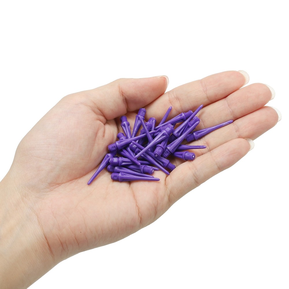 60 Pack Plastic Dart Tips 2BA Thread Soft Dart Tips Plastic Tip Purple