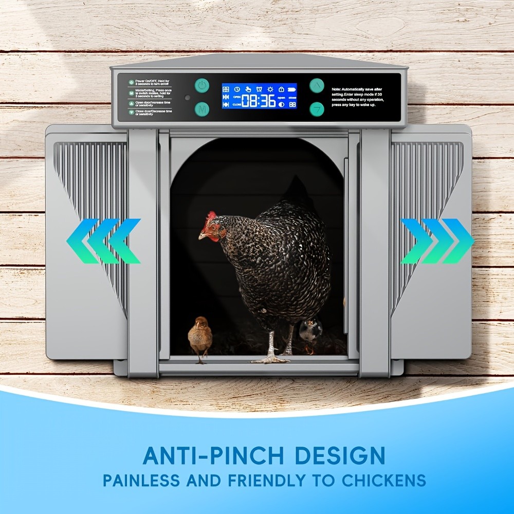 3-In-1 Timer And Light Sensor for Automatic Chicken Coop Door, with Manual