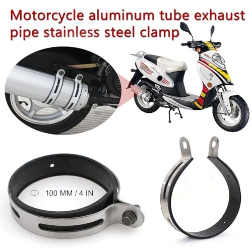 Universal Motorcycle Exhaust Bracket Clip,Hardware Exhaust Inner 4"- 2 PCS