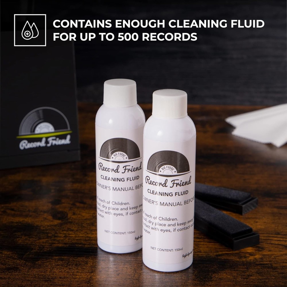 Comprehensive Vinyl Record Cleaning Kit - Machine, Solution & Microfiber Cloth