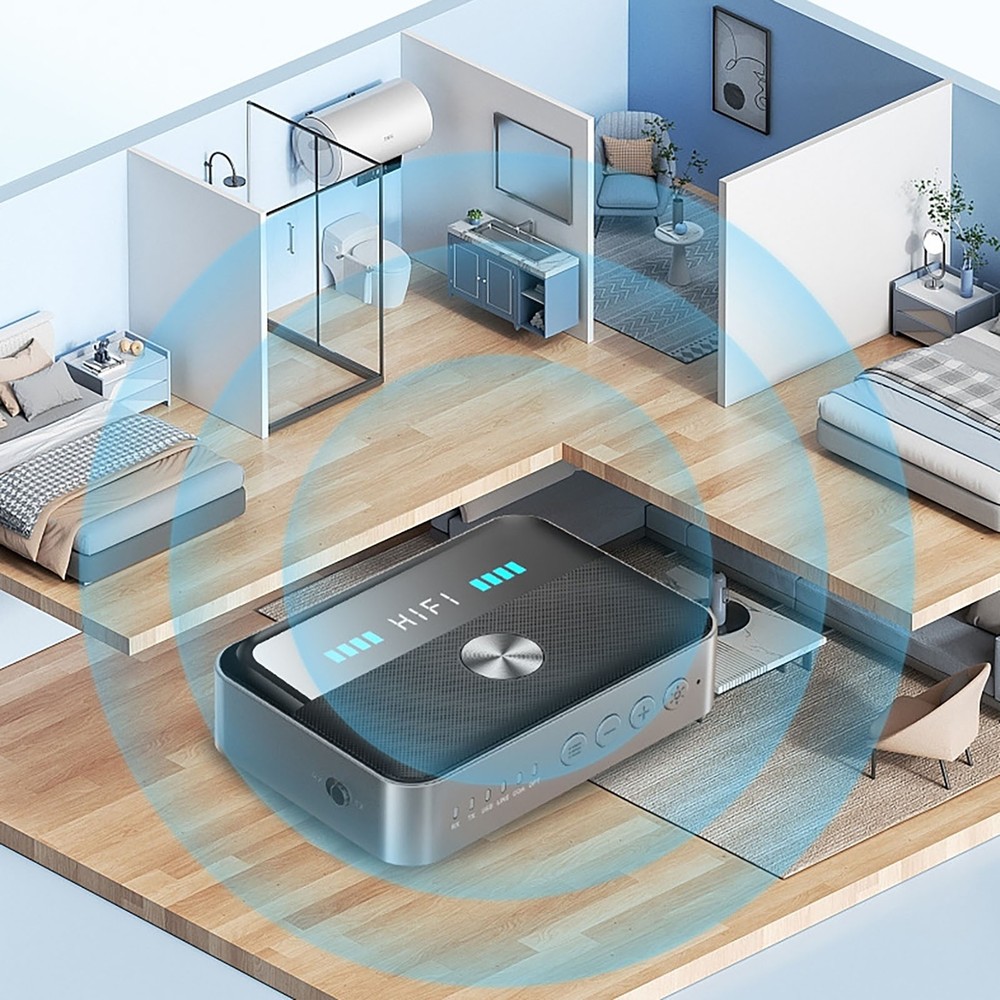 Rechargeable 2 in1 5.3 Bluetooth NFC Transmitter Receiver Stereo Audio Adapter