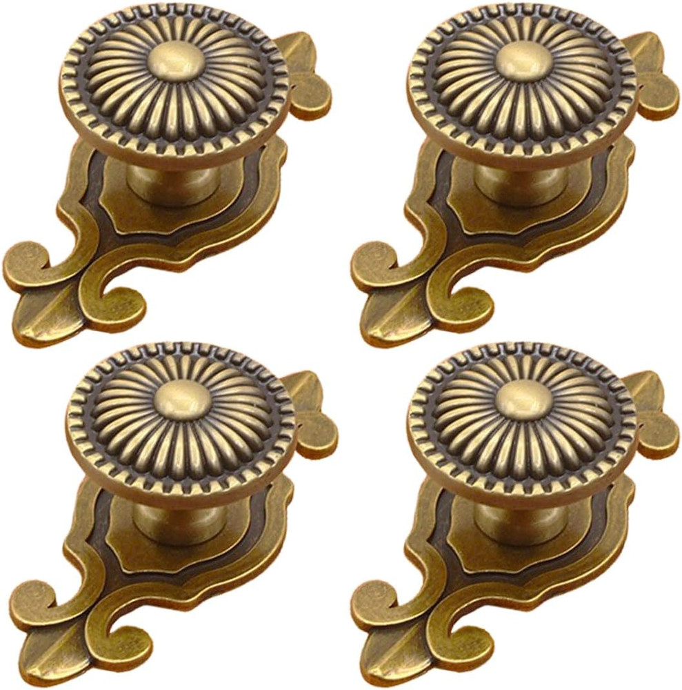 Brass Cabinet Knobs, Vintage Retro Mushroom Drawer Knobs with Backplate, Dresser