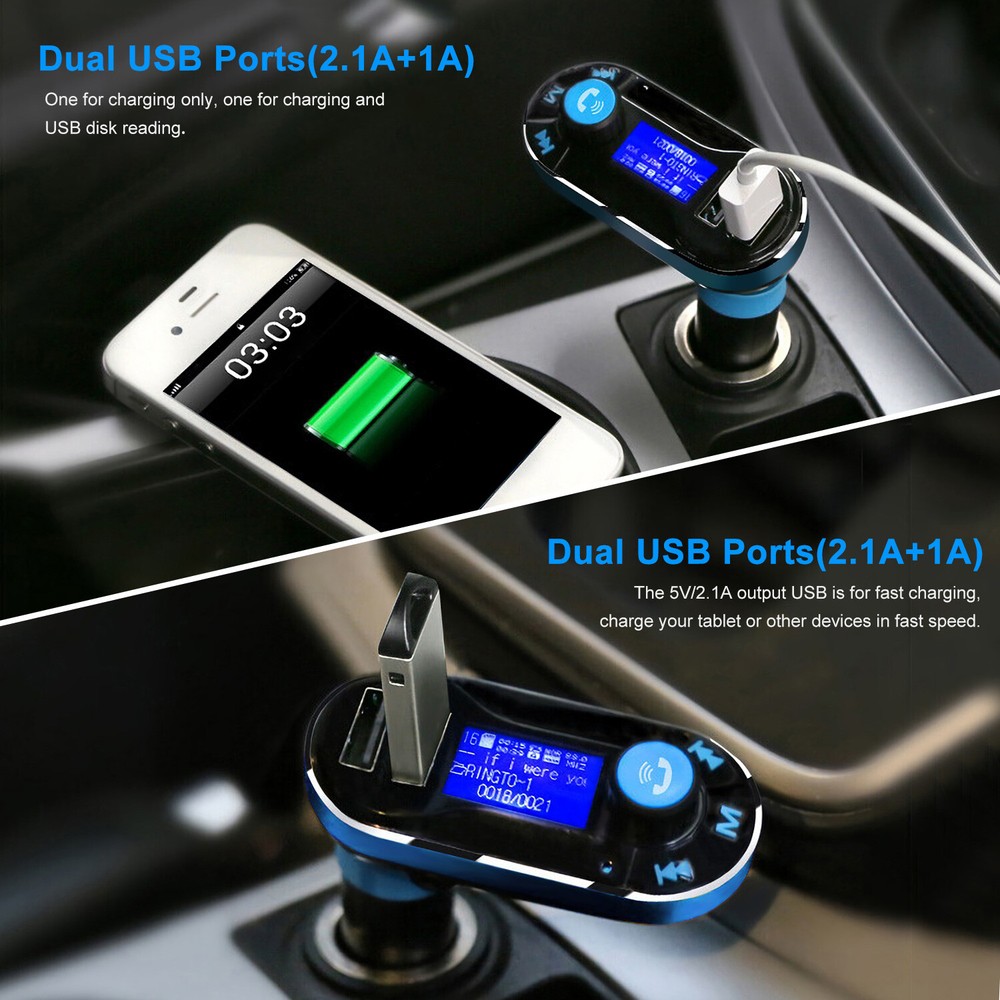 Car FM Transmitter MP3 Player Radio Adapter Kit Charger w/ LCD Remote