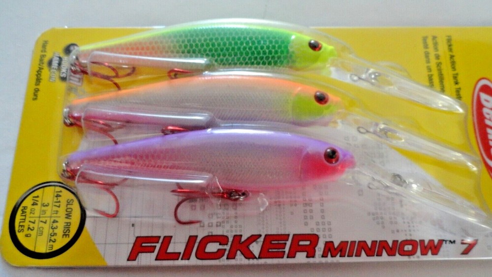 Berkley Flicker MINNOW Crankbait #7 (Select Colors) 3-PACK