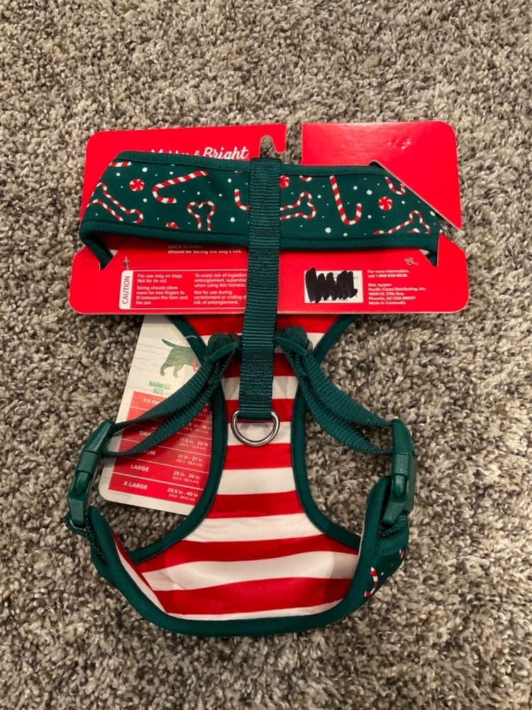 Merry & Bright "Candy Cane" Reversible Harness (S)