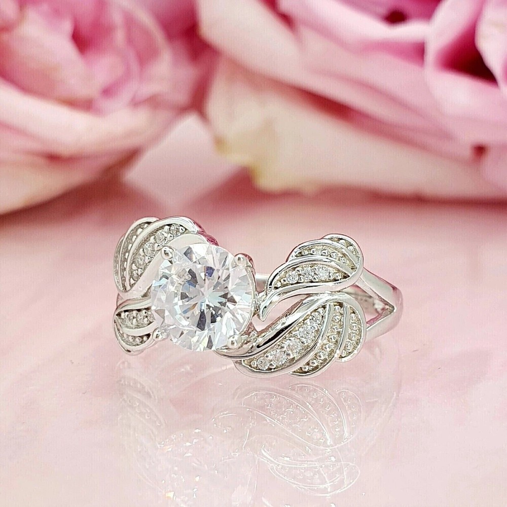 3.10 Ct Lab-Created Round Cut White Diamond Wedding Ring 925 Sterling Silver