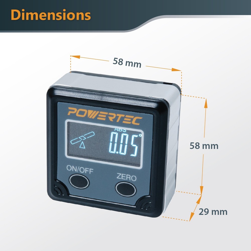 POWERTEC 71828 Table Saw Angle Gauge, Digital Angle Finder Protractor