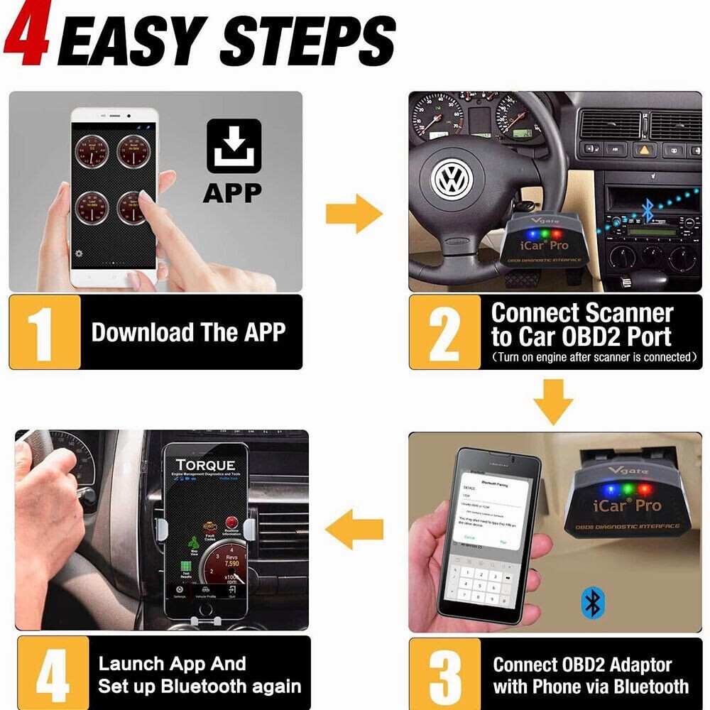 Vgate iCar Pro Bluetooth 4.0 ELM327 OBD2 Car Code Reader Scaner For IOS Android