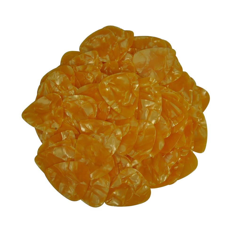 100 pcs New Medium 0.71mm Blank Guitar Picks Celluloid Pearl Orange