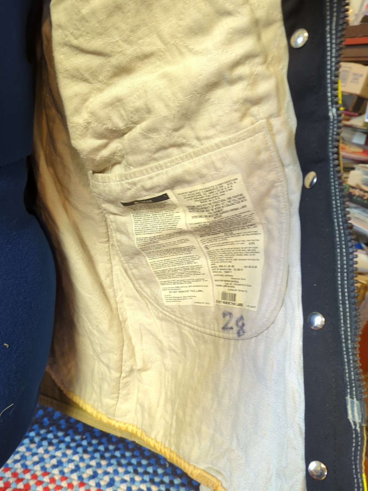 Retired Firefighter Turnout JACKET FIRE COAT USED Size 46X32X36 Navy Europe