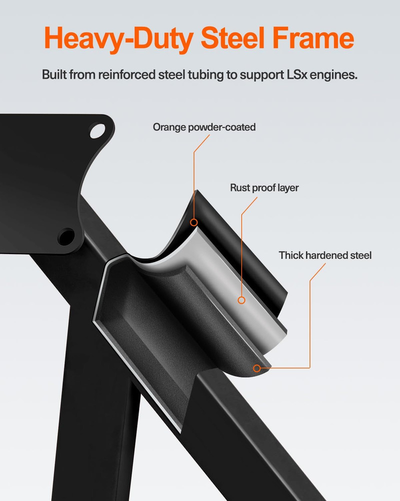 Heavy Duty LS Engine Stand Cradle with Rolling Casters for GM Chevy V8