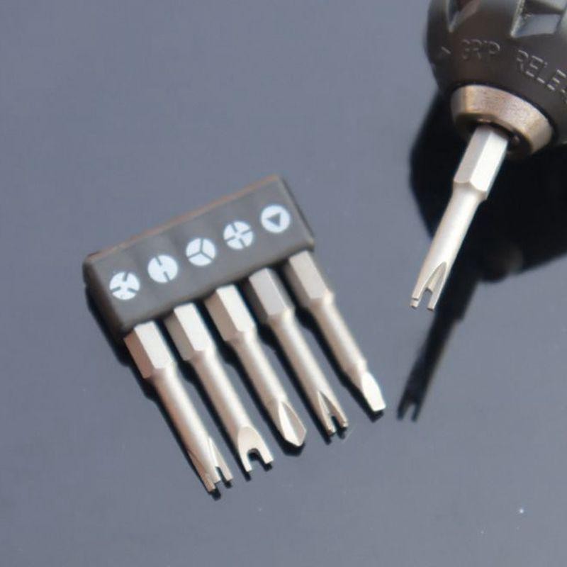 5pcs 50mm Shaped Screwdriver Bits—u, Y, Triangle, Cross & 3-point Tool Set