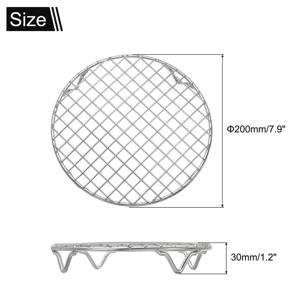 Round Cooking Rack 7.9 Inch Dia for Cooking Silver
