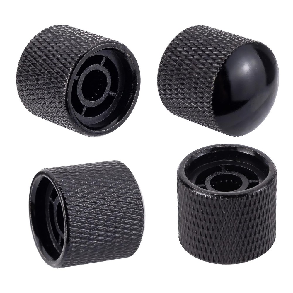 4Pcs Black Metal Guitar Control Knob Volume Tone Dome Knobs