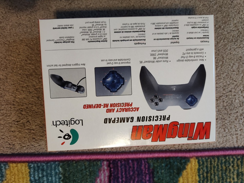 Vintage Logitech Wingman Precision GamePad Controller PC Gaming Windows 95 98