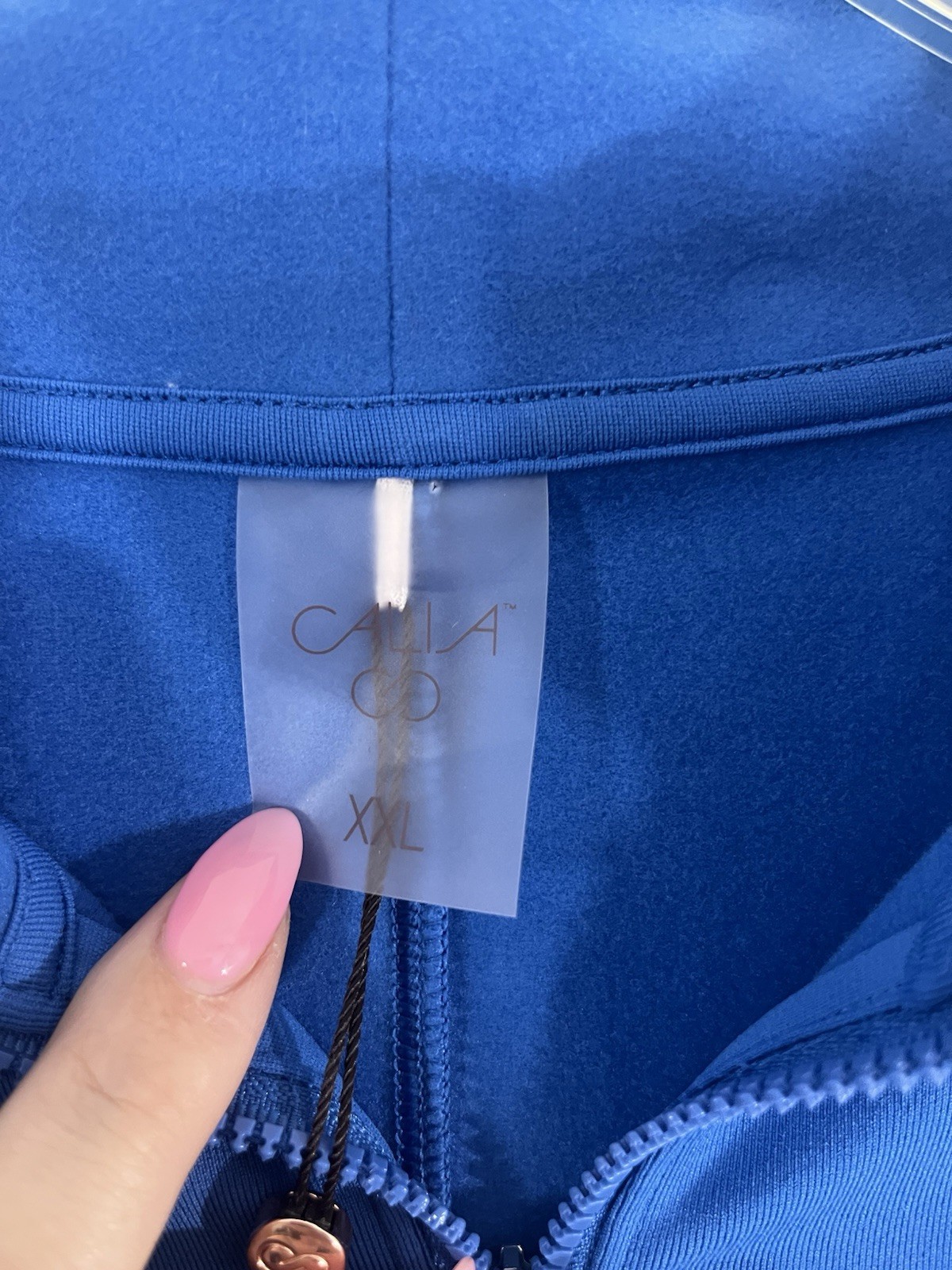 New Calia By Carrie Underwood 1/4 Zip Top XXL 1X Blue Dash Thermal Running Women