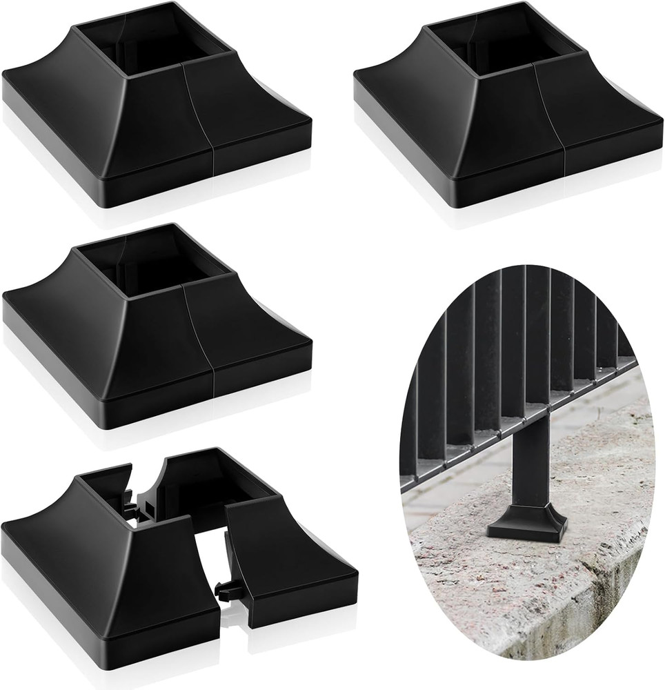 4 Pcs 2 Inch Interlocking Deck Post Base Cover for 2 X 2'' Post with 4.5 X 4.5''