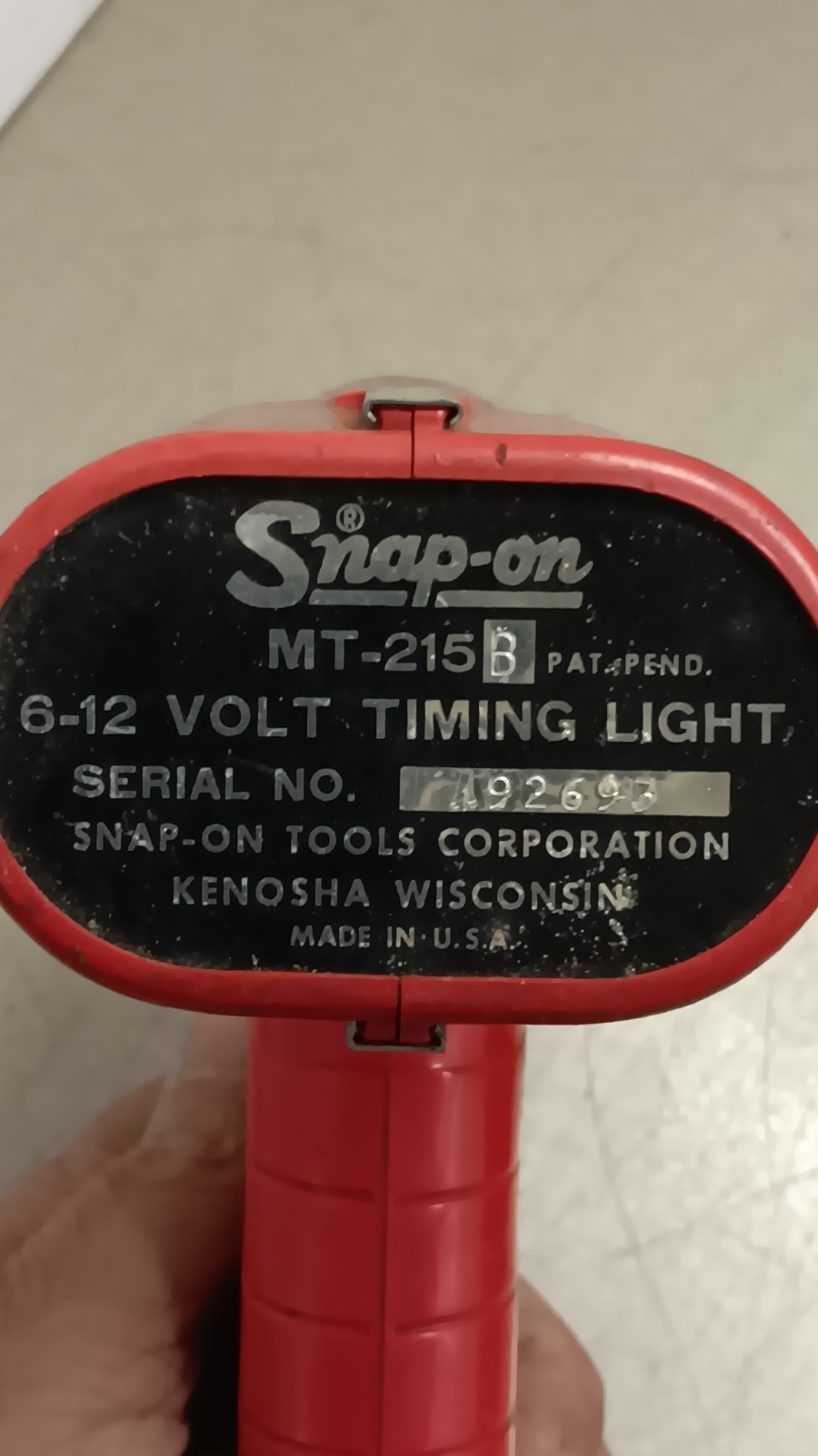 Vintage Snap-On MT-215B Timing Light With Case.
