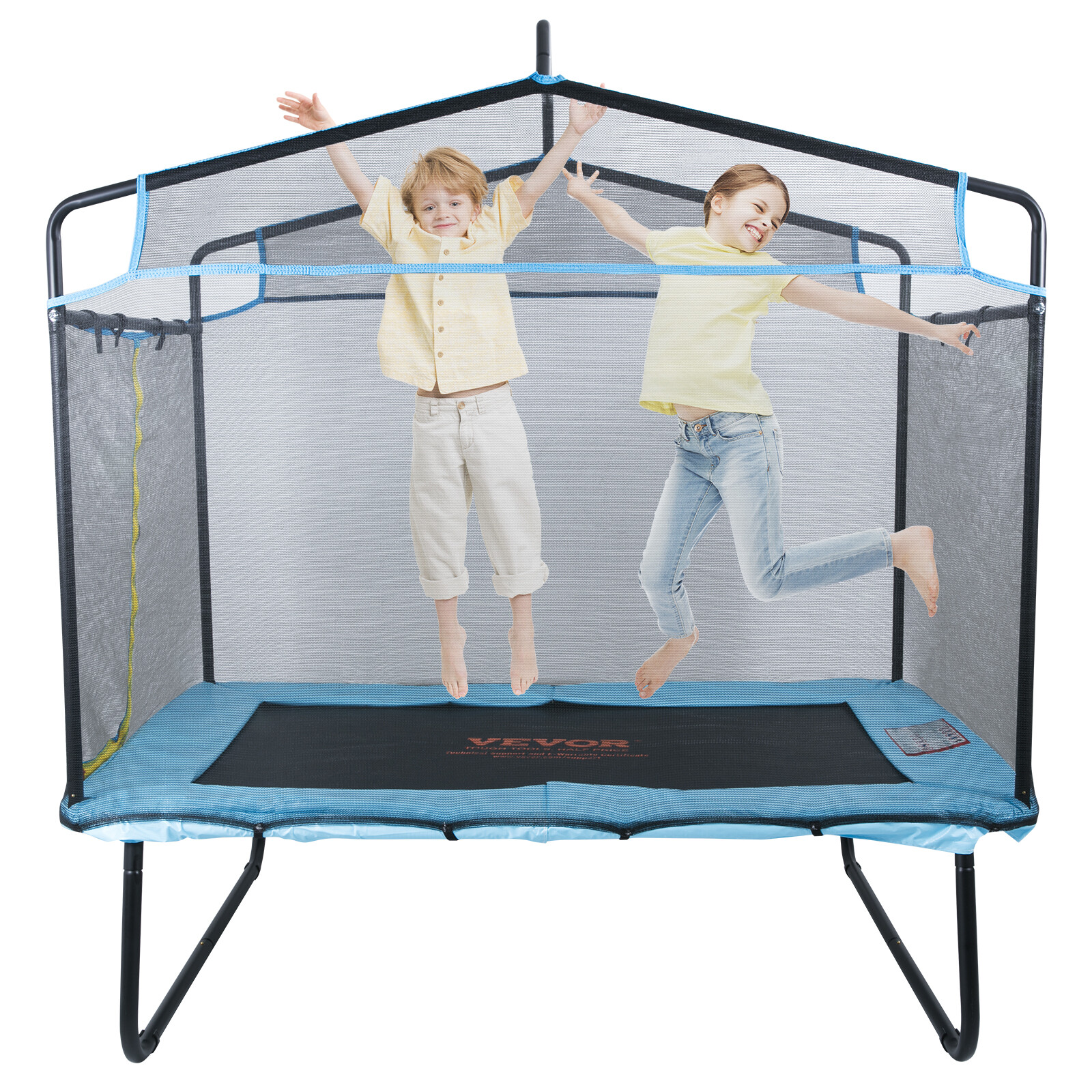 VEVOR 6FT Trampoline for Kids Toddlers with Enclosure Net Gymnastics Bar Hammock