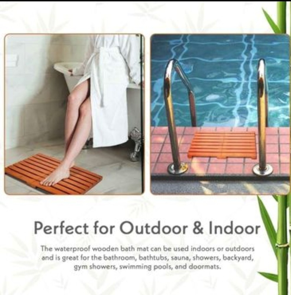 Luxury Bamboo Bath Mat Foldable