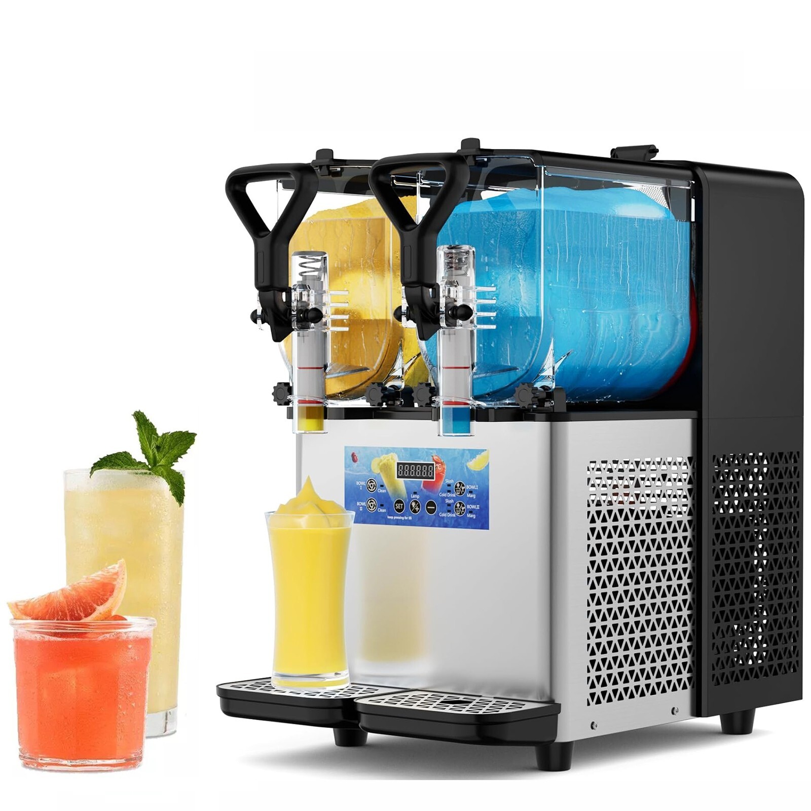 USA Commercial 2x3L Tanks Slush Machine Margarita Slushy Frozen Drinks Machines