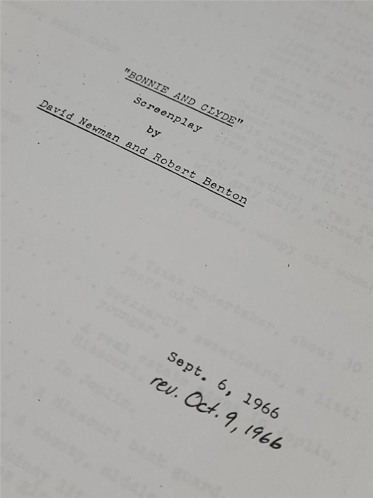 Bonnie and Clyde 1966 Screenplay Script by David Newman & Robert Benton