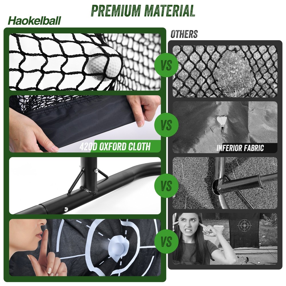 10x7.5ft Heavy-Duty Backyard Golf Practice Net w/Target Cloth Golf Training Net