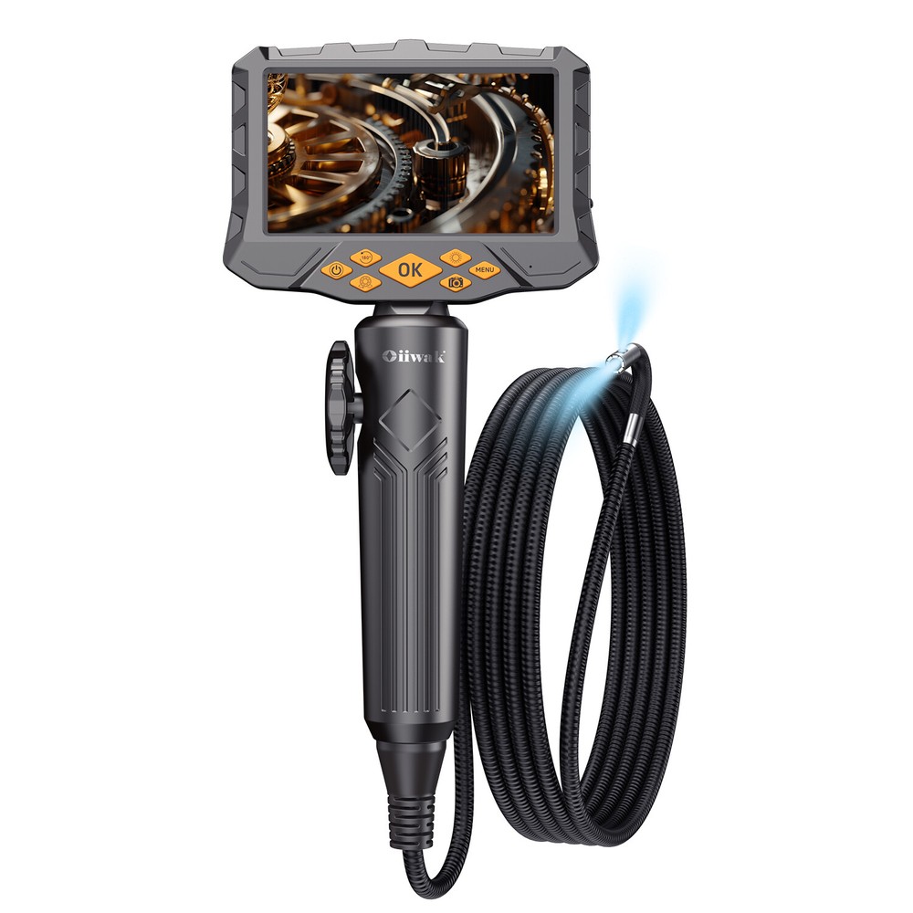 8MM 5" LCD Screen Articulating Borescope Industrial Endoscope Inspection Camera