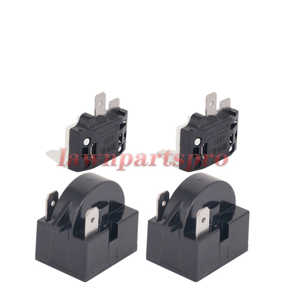 2x Refrigerator PTC Starter Relay Replace 2 Pins Compressor Overload Protector