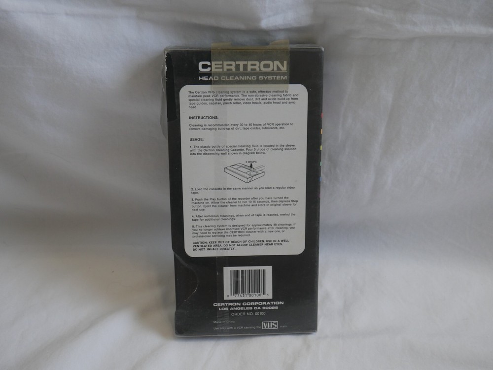 Certron VHS VCR Head Cleaning System New damaged packaging (2C1)