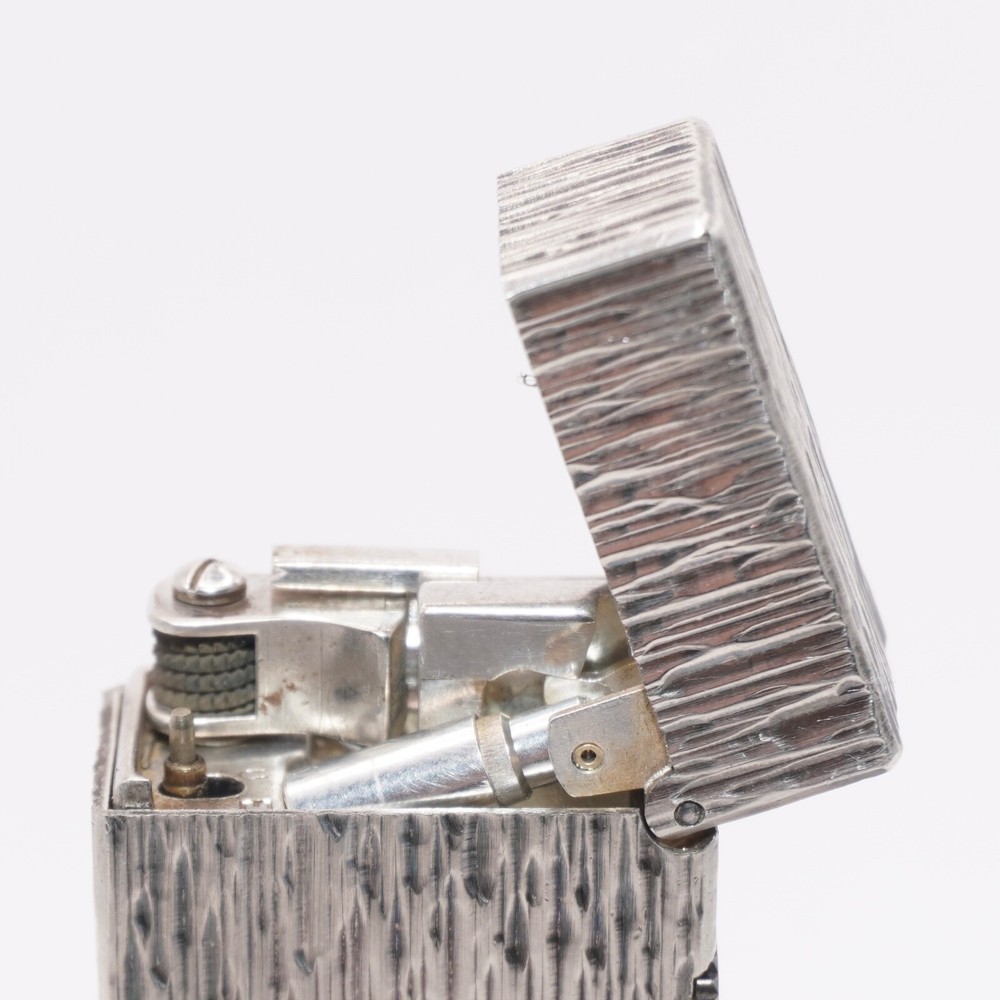 Rare Dunhill Lighter Silver Wood Grain Pattern-Ultrasonically cleaned