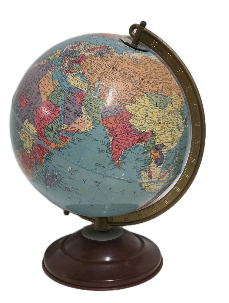 VINTAGE Replogle 10 Inch Reference Globe, Chicago ILL - Gustav Brückmann