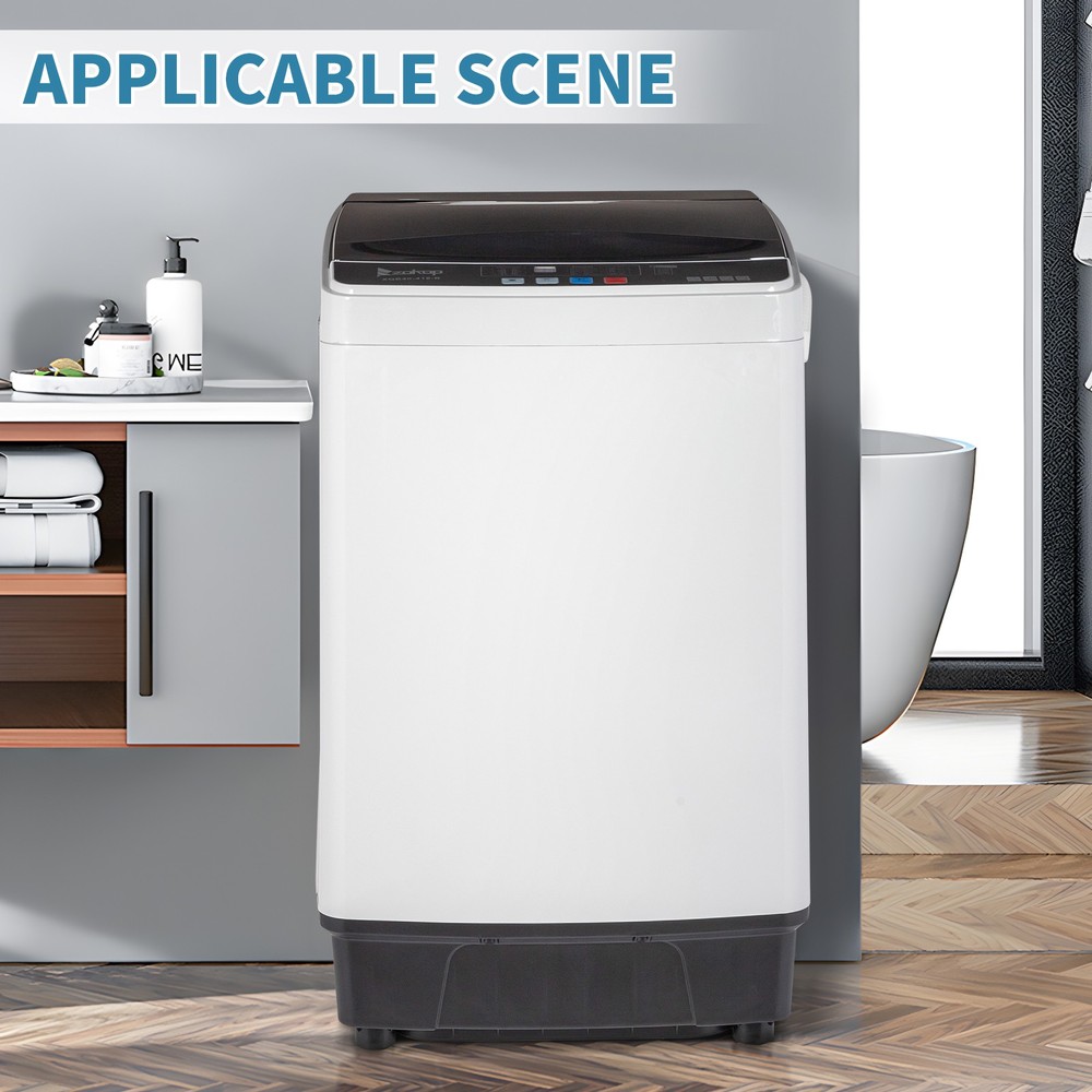 Full-Automatic Washing Machine Portable Compact Laundry Washer Spin w/Drain Pump