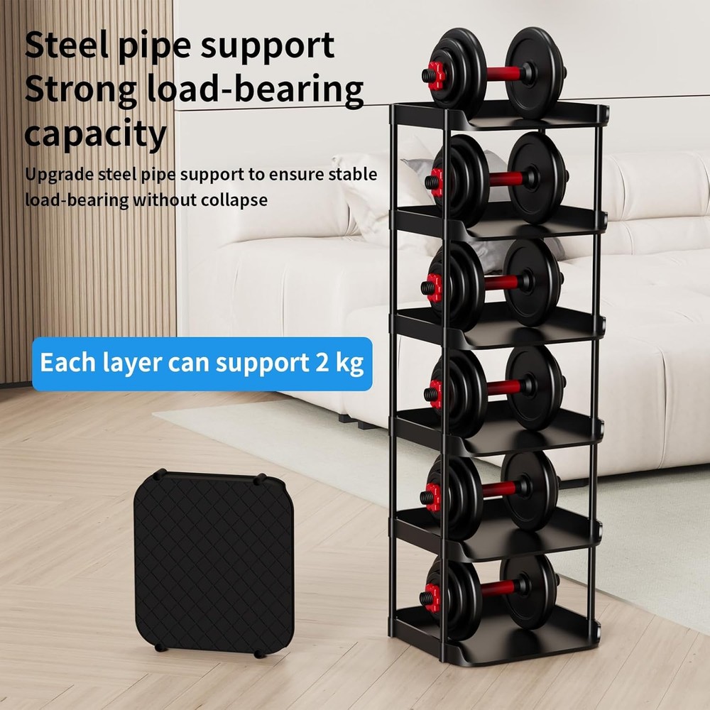 6 Tier Vertical Narrow Shoe Rack, Stackable Tall Skinny Shoerack, Compact Single