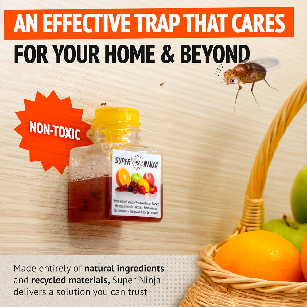 Fruit Fly Traps for Indoors - 4 Pack, Highly Effective Fruit Fly Catcher for Ind