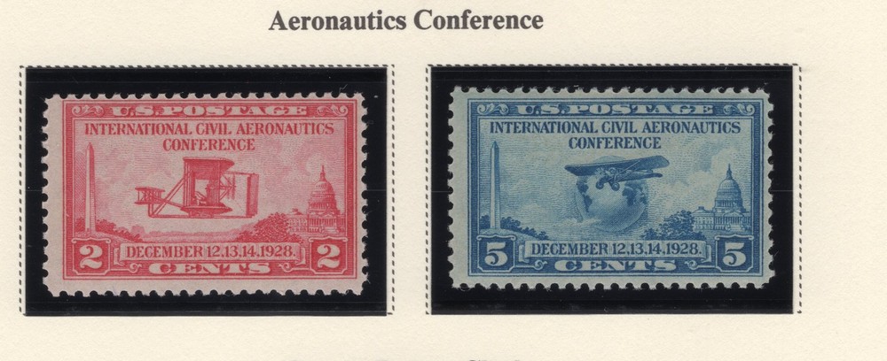 649-650 2c & 5c Aeronautics  2c MH  5c MNH